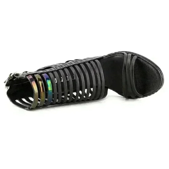 L.A.M.B. Women's Brook Dress Sandal, Black/Pink sz 6 - Picture 4 of 14